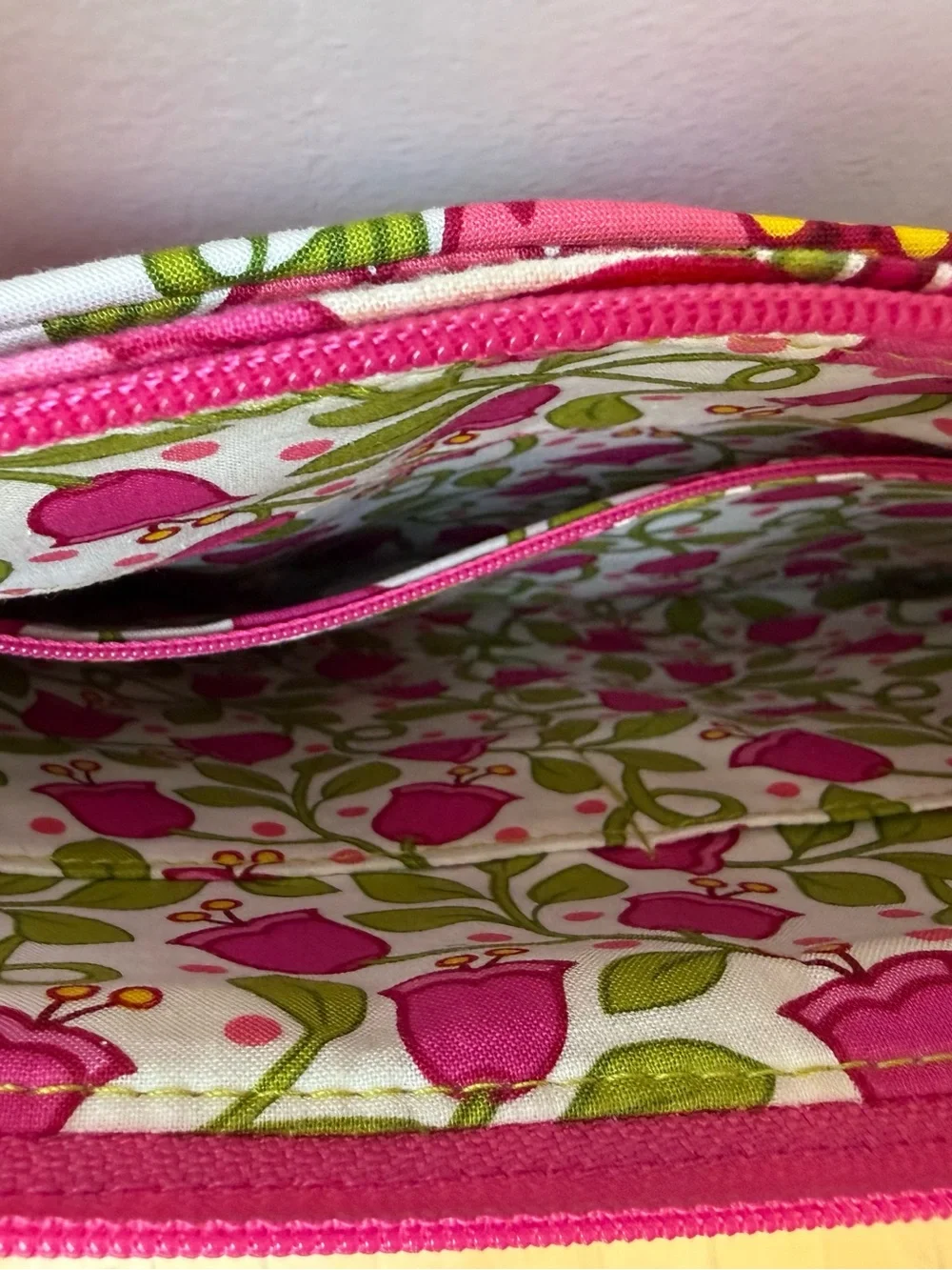 Vera Bradley Pink Floral Quilted Laptop Crossbody